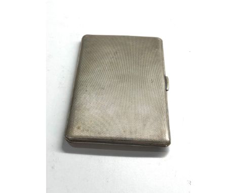 Large engine turned silver cigarette case Birmingham silver hallmarks weight 198g 