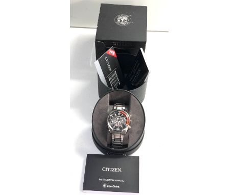 Citizen Eco-drive gents chronograph wristwatch in as new boxed condition working order but no warranty given 