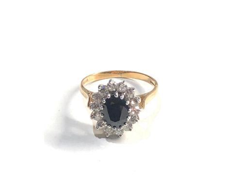 Vintage 9ct gold sapphire dress ring 3g 