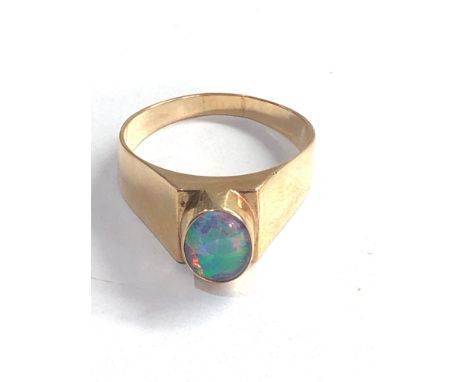 Vintage 9ct gold opal ring 6.1g 