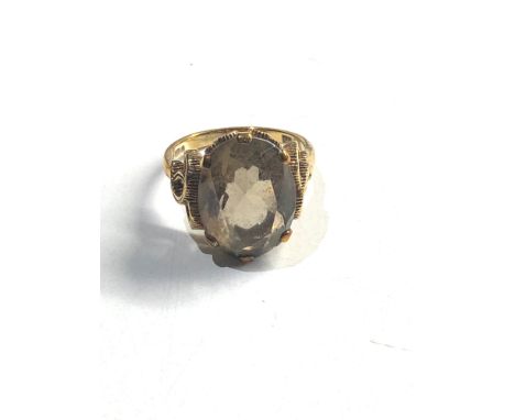 Vintage 9ct Gold smoky quartz ring 5.3g 