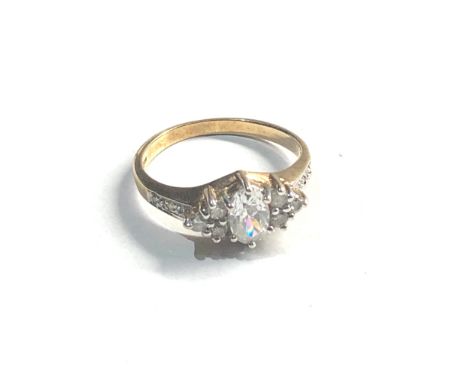 Vintage 9ct gold diamond shouldered ring 1.9g 