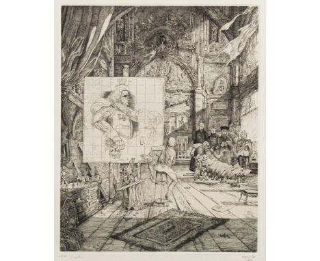 * Philippe Mohlitz [1941-2019]-L'Atelier,:- etching, signed and dated 1989inscribed and numbered 21/100image 28 x 22cm, toget