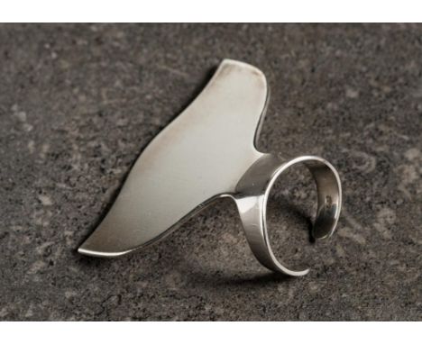 Hans Hansen. A silver ring in the form of a Whale's tail: signed 'Hans Hansen', approximately 48mm across, 12gms gross weight