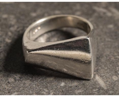 Georg Jensen. A silver 'plaza' ring design number 141: approximately 12gms gross weight, ring size O.  