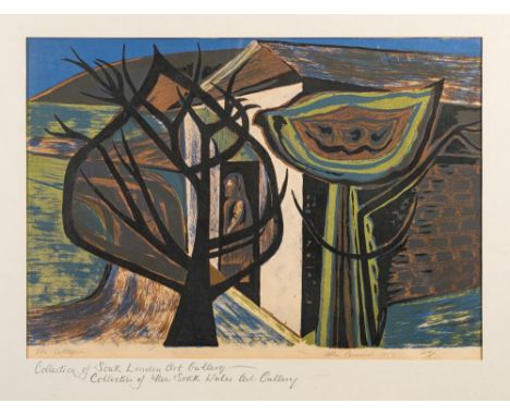 * Allin Braund [1915-2004]-The Cottager,:-lithograph, signed, inscribed, dedicated and dated 1956numbered 24/30, sight size 4