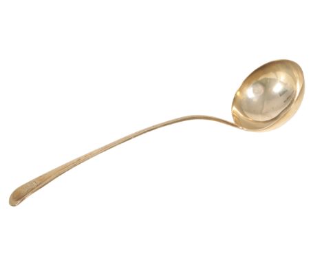 A GEORGE III SILVER LADLE, by Richard Crossley, London, 1787, with a beaded border and bearing the Medlycott family crest, 34