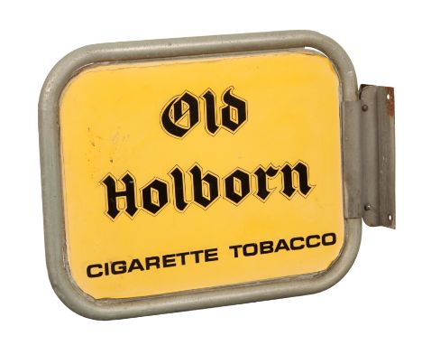 A VINTAGE DOUBLE-SIDED ADVERTISING SIGN 20th century, promoting Sterling and Old Holborn cigarettes, 39cm high x 54cm wide