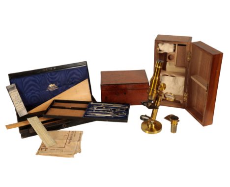 A VICTORIAN DROUGHTSMANS SET by W.H. HARLING, mathematical instrument, manufacturer 47, Finsbury Pavement, London, with an in