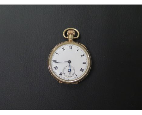 A 10ct yellow gold plated double cased pocket watch - working, in good condition - approx 5cm - together with a Dunhill cigar