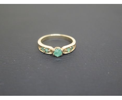 A 9ct yellow gold and jadeite ring size R - approx weight 2.9 grams - good overall condition 