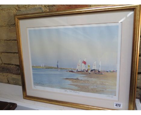 A signed print of Blakeney 33/50 by Geoffrey Sayers - 53cm x 44cm 