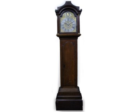 AN EARLY 20TH CENTURY OAK CASED LONG CASE CLOCK by Tempus Flight, the dial marked Miller, Southampton with silvered dial and 