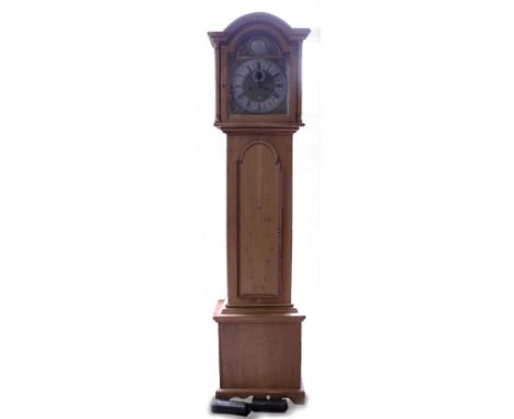 AN ANTIQUE LONGCASE CLOCK MOVEMENT by John Wallford, London, the brass and silvered dial with Arabic and Roman numerals, a su