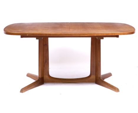 NIELS O. MOLLER FOR GUDME MOBELFABRIK TEAK EXTENDING DINING TABLE  with two leaves, stamped underneath 160cm x 71cm x 106cm w