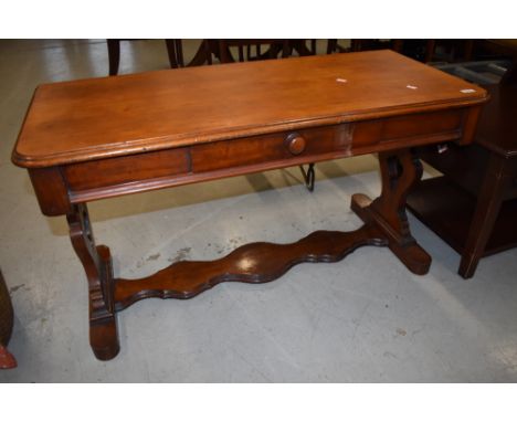 A Victorian light mahogany low side table having frieze drawer, width approx 110cm, perfect for a large screen TV