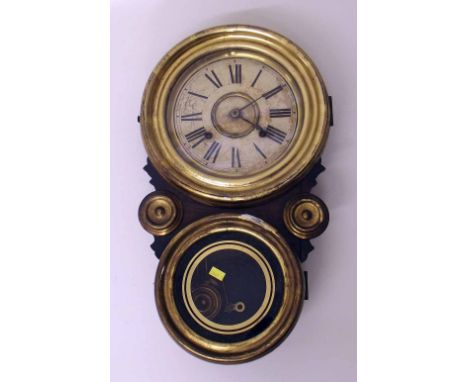 American wall clock. Condition report: see terms and conditions.