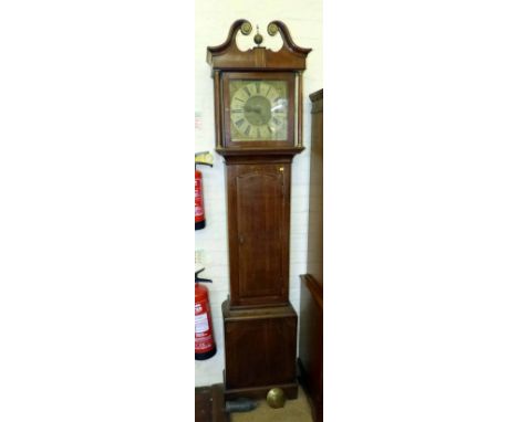 Oak and crossbanded 30hr longcase clock (Wentworth, Sarum). Condition report: see terms and conditions.