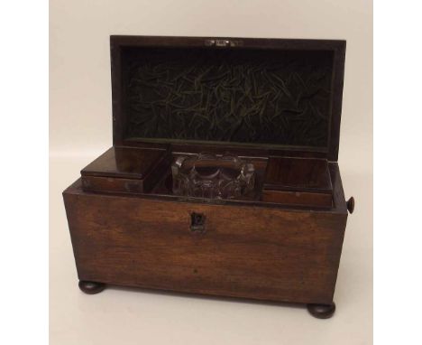 Rosewood tea caddy 19th century. Condition report: see terms and conditions.
