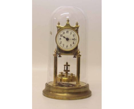 German torsion clock (440 day) under glass dome. Condition report: see terms and conditions.