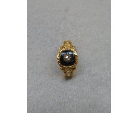 A Georgian 18ct gold memorial ring with internal inscription Josh Radford 16 April 1824.