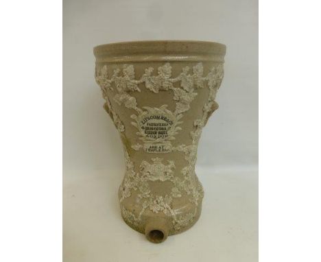 A 19th Century ceramic water filtration container with inscribed central applied plaque - Lipscombe & Co, Patentees, 44 Queen