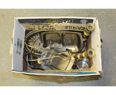 Brass candlestick & plated wares