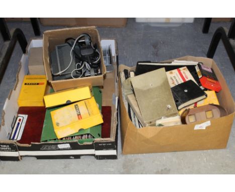 2 boxes of slides, soldiers, projector