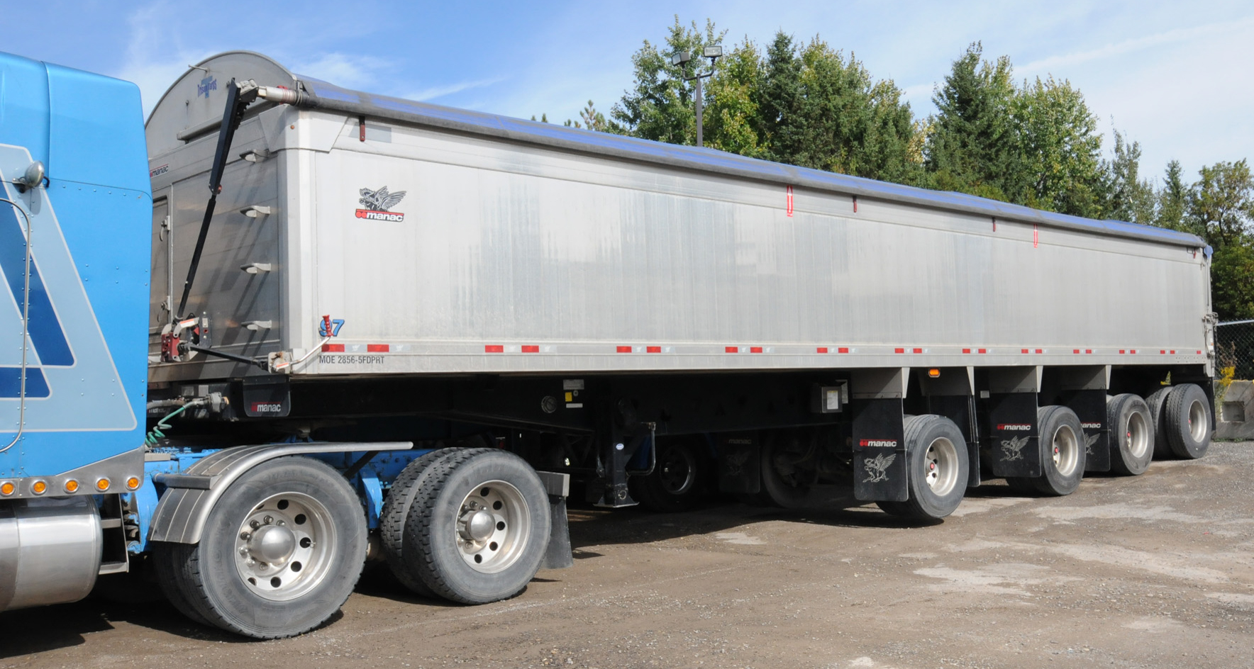 MANAC (2018) QUADAXLE ALUMINUM END DUMP BOX TRAILER WITH COMPOSITE