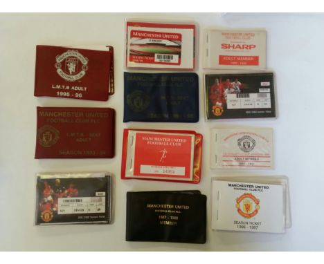 FOOTBALL, Manchester United season ticket selection, 1980s &amp; 90s, inc. 1998/99 treble season, all partially used, tickets