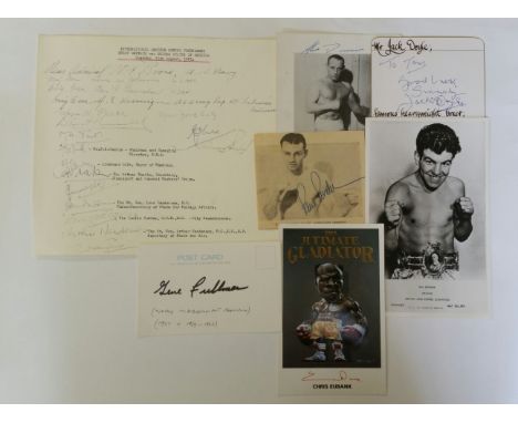 BOXING, signed selection, inc. Gene Fullmer, Chris Eubank, Dai Dower, Jack Doyle, Alan Dennison, Paul Pender &amp; various si