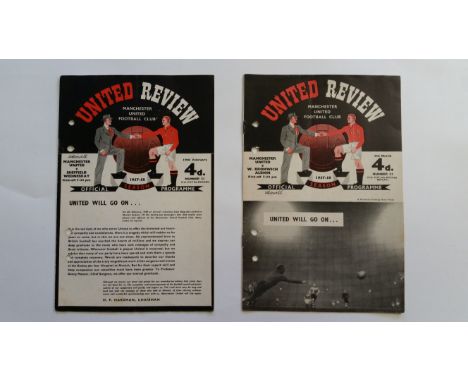 FOOTBALL, Manchester United Munich Air Disaster, programmes, inc. first game after the disaster with blank player names on te