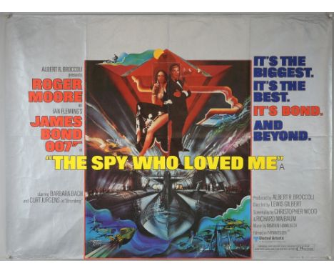 James Bond The Spy Who Loved Me (1977) British Quad film poster, starring Roger Moore, United Artists, folded, 30 x 40 inches