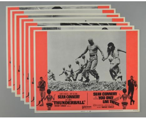 James Bond Thunderball / You Only Live Twice (R-1971) Set of 8 US Lobby cards, 11 x 14 inches