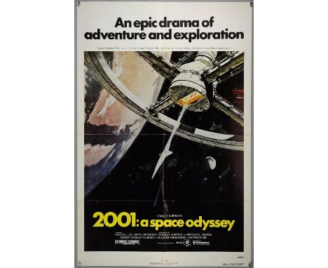 2001: A Space Odyssey (R-1980) US One sheet film poster, directed by Stanley Kubrick, MGM, folded, 27 x 41 inches