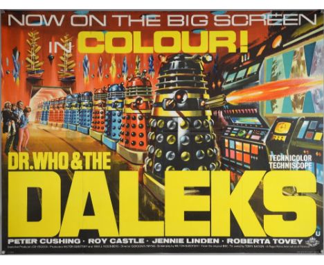 Dr. Who & The Daleks (1965) British Quad film poster, starring Peter Cushing, Regal Films, folded, 30 x 40 inches