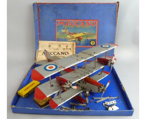 Meccano tri-plane with box and a leaflet,