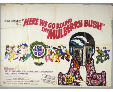 Here We Go Round The Mulberry Bush (1967) British Quad film poster, artwork by Vic Fair, folded, 30 x 40 inches