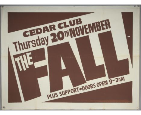 Punk/New wave gig poster - The Fall at the Cedar Club Birmingham, Thursday 20th November, 30 x 40 inches