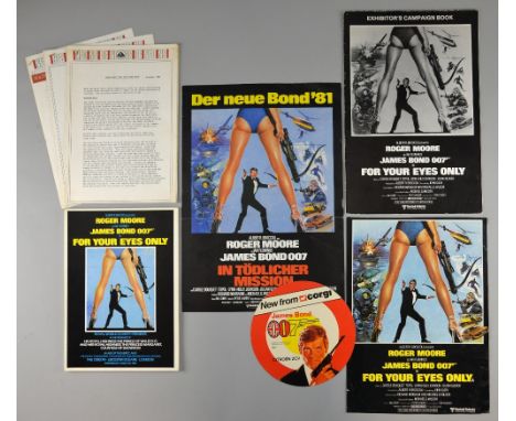 James Bond For Your Eyes Only (1981) Exhibitor's Campaign Book (no cuts), World premiere programme, info pack, Soundtrack pos