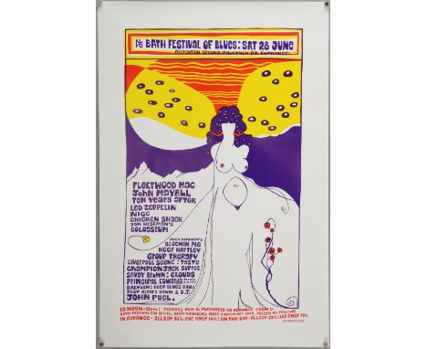 Four Knebworth Festival official posters from 1998-99 including; 1969 (Led Zeppelin), 1970 (Led Zeppelin, Pink Floyd), 1975 (