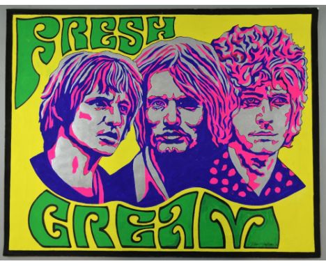 Cream - 'Fresh Cream', 1970, original music poster artwork by John Judkins. Signed and dated 70, flat, 59.5 x 75cmProvenance: