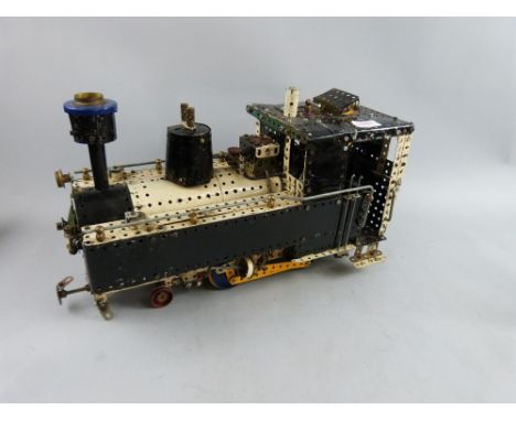 Meccano Model of a steam locomotive and other mecanno 