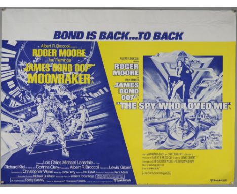 James Bond Moonraker / The Spy Who Loved Me (1979) British Quad double bill film poster, United Artists, rolled, 30 x 40 inch