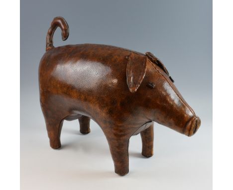 Model of a pig covered in leather  purchased in Liberty's  50cm high,
