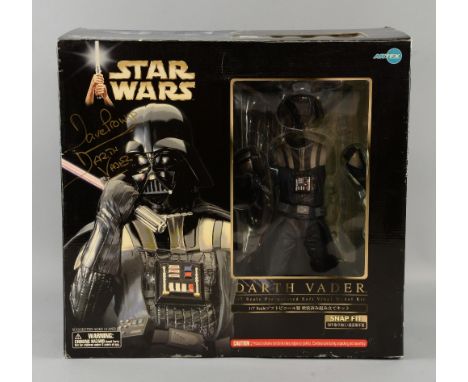 Star Wars - ArtFX Darth Vader 1/7 scale pre-painted soft vinyl model kit, signed on the front & base by Dave Prowse, (boxed),