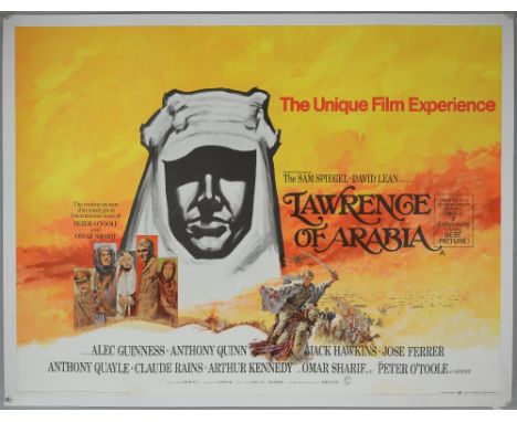 Lawrence Of Arabia (R-1971) British Quad film poster, starring Alec Guinness and Jack Hawkins, Columbia, linen backed, 30 x 4
