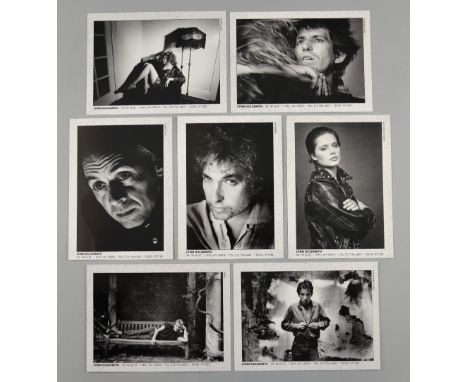 Promo pack of limited edition photo postcards by Lynn Goldsmith of Keith Richards, Bruce Springsteen, Bob Dylan, Carly Simon,