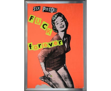 Sex Pistols Fuck Forever - Vintage Screen-print Poster designed by Jamie Reid and signed to the bottom right corner, Rare Ori