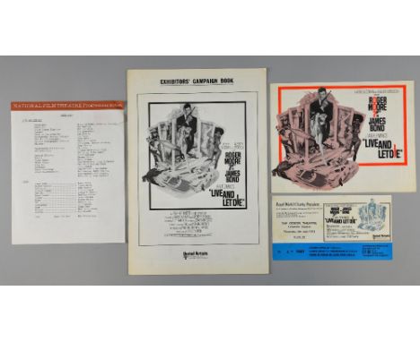 James Bond Live and Let Die (1973) Exhibitors' Campaign Book (no cuts), synopsis, National Film Theatre programme notes and R